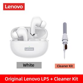 100% Original LP5 Wireless Bluetooth Earbuds HiFi Music Earphone With Mic Headphones Sports Waterproof Headset (Color: White FC Clat Kit, Ships From: China)